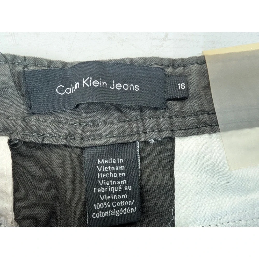 Calvin Klein Jeans Kids Size 16 Gun Metal Camouflage Cargo Pants Gorpcore NWT